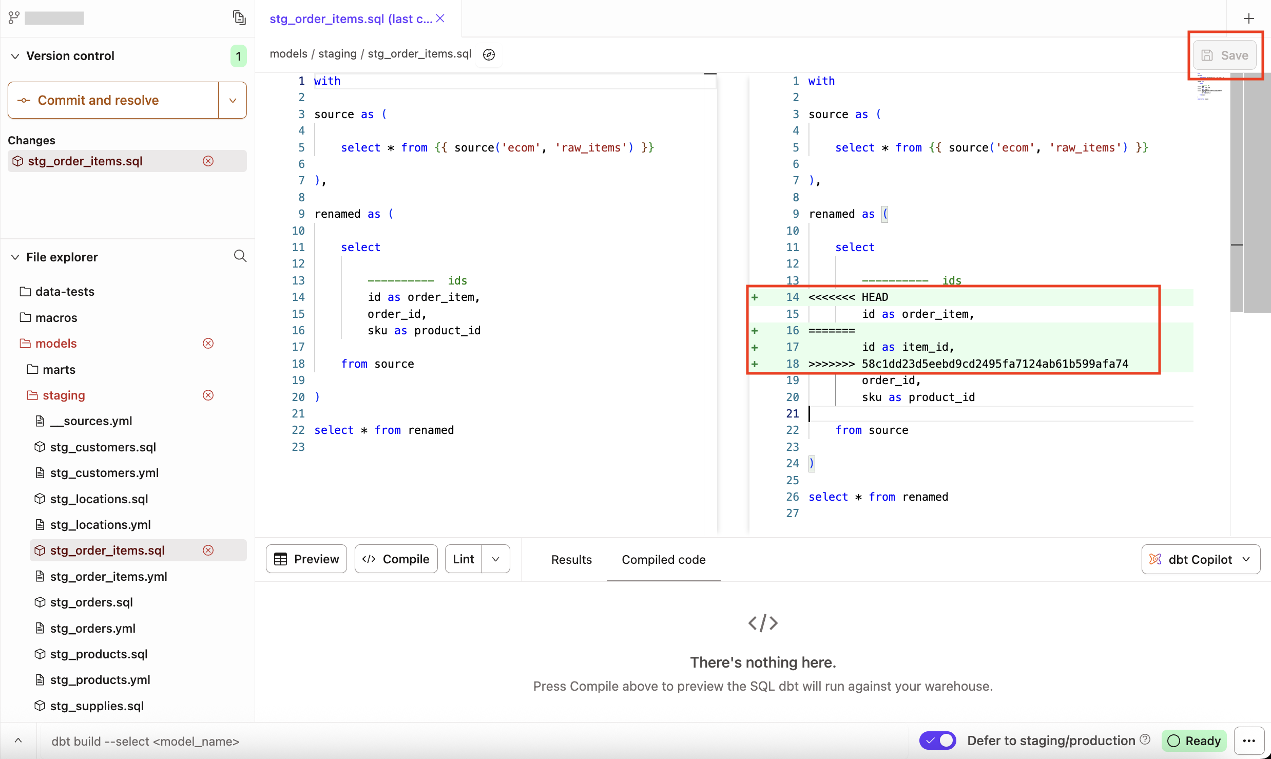 Choosing lines of code to preserve
